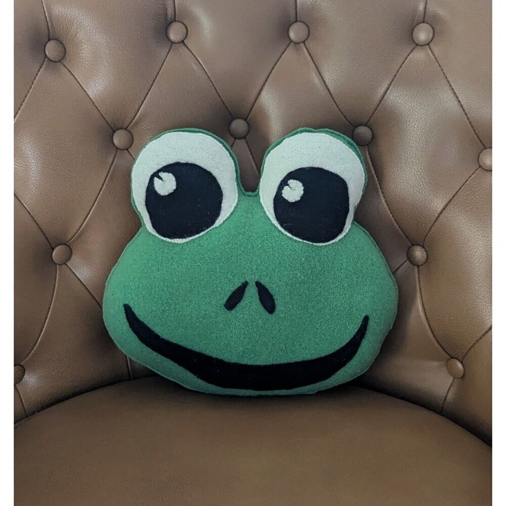 Handcrafted Cashmere Frog Pillow Brand New One Of A Kind